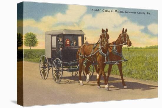 Amish in Carriage, Lancaster County, Pennsylvania-null-Stretched Canvas
