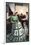 Amish Quiltmaking Scene-Lantern Press-Framed Art Print