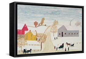 Amish Village-H.F. Lang-Framed Stretched Canvas