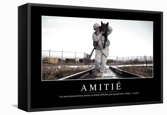 Amitié: Citation Et Affiche D'Inspiration Et Motivation-null-Framed Stretched Canvas