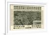 Amityville, New York - Panoramic Map-Lantern Press-Framed Art Print