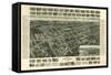 Amityville, New York - Panoramic Map-Lantern Press-Framed Stretched Canvas