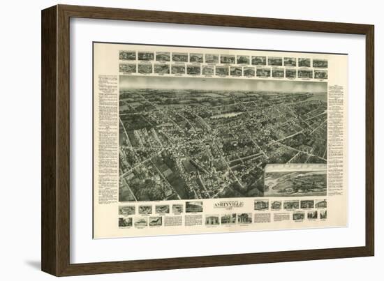 Amityville, New York - Panoramic Map-Lantern Press-Framed Art Print