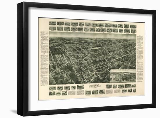 Amityville, New York - Panoramic Map-Lantern Press-Framed Art Print