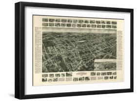 Amityville, New York - Panoramic Map-Lantern Press-Framed Art Print