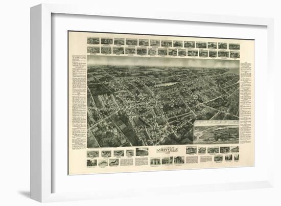 Amityville, New York - Panoramic Map-Lantern Press-Framed Art Print