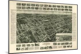 Amityville, New York - Panoramic Map-Lantern Press-Mounted Art Print