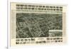 Amityville, New York - Panoramic Map-Lantern Press-Framed Art Print