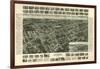 Amityville, New York - Panoramic Map-Lantern Press-Framed Art Print