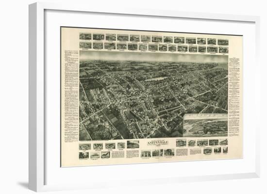 Amityville, New York - Panoramic Map-Lantern Press-Framed Art Print