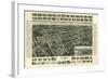 Amityville, New York - Panoramic Map-Lantern Press-Framed Art Print