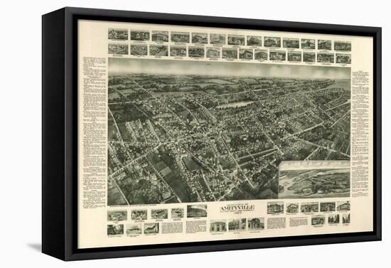Amityville, New York - Panoramic Map-Lantern Press-Framed Stretched Canvas