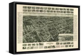 Amityville, New York - Panoramic Map-Lantern Press-Framed Stretched Canvas