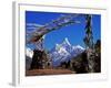 Amma Dablam, Framed by Prayer Flags, One of Most Distinctive Mountains Lining Khumbu Valley, Nepal-Fergus Kennedy-Framed Photographic Print