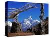 Amma Dablam, Framed by Prayer Flags, One of Most Distinctive Mountains Lining Khumbu Valley, Nepal-Fergus Kennedy-Stretched Canvas