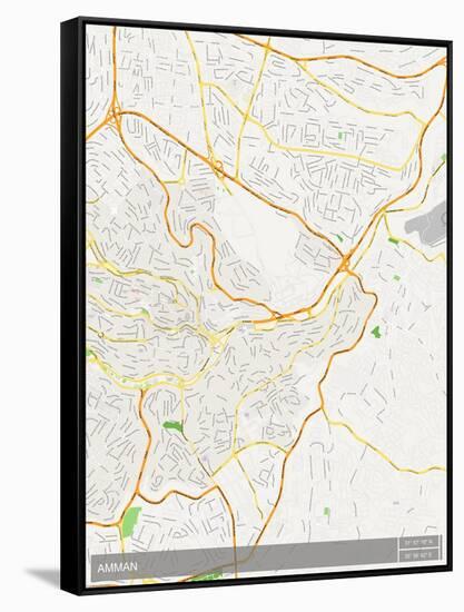 Amman, Jordan Map-null-Framed Stretched Canvas