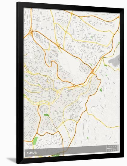 Amman, Jordan Map-null-Framed Poster