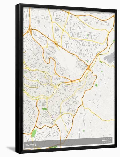 Amman, Jordan Map-null-Framed Poster