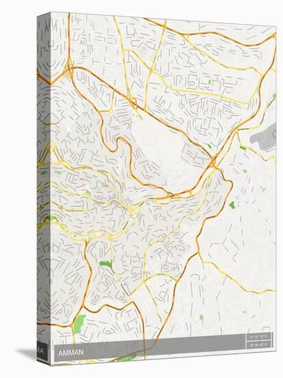 Amman, Jordan Map-null-Stretched Canvas