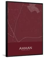 Amman, Jordan Red Map-null-Framed Poster