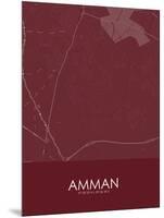 Amman, Jordan Red Map-null-Mounted Poster