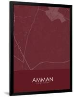 Amman, Jordan Red Map-null-Framed Poster