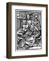 Amman: Silk Embroiderer-Jost Amman-Framed Giclee Print