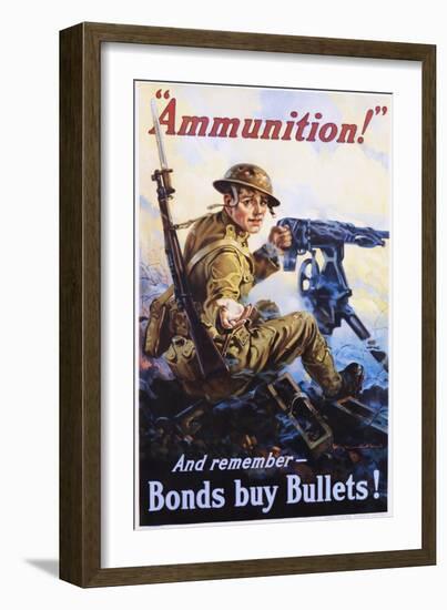 Ammunition! and Remember - Bonds Buy Bullets! Poster-Vincent Lynch-Framed Giclee Print