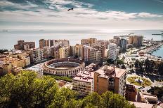 Aerial View of Malaga Bullring and Harbor. Spain-amok-Mounted Photographic Print