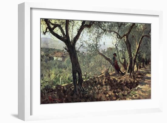 Among Olive Trees in Settignano, 1881-Telemaco Signorini-Framed Giclee Print