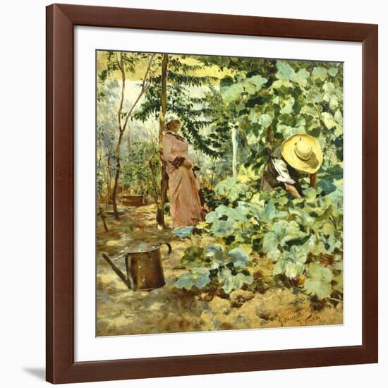 Among Pumpkin Plants-Francesco Vinea-Framed Giclee Print