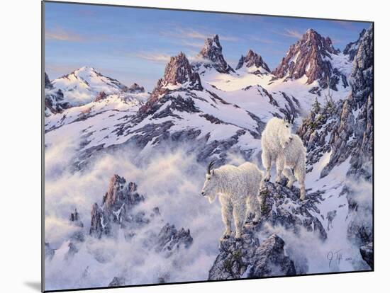 Among the Clouds - Mtn. Goat-Jeff Tift-Mounted Giclee Print