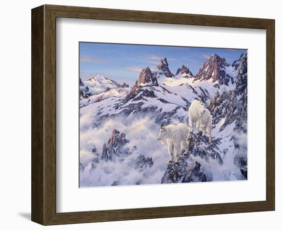 Among the Clouds - Mtn. Goat-Jeff Tift-Framed Giclee Print