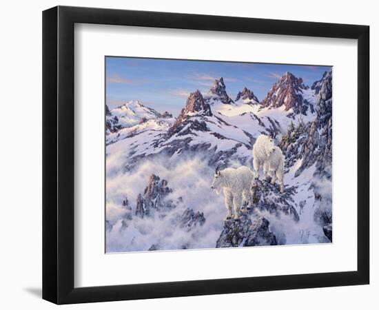 Among the Clouds - Mtn. Goat-Jeff Tift-Framed Giclee Print