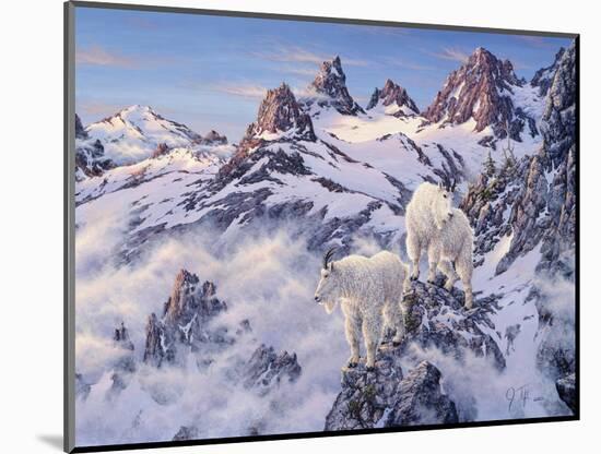 Among the Clouds - Mtn. Goat-Jeff Tift-Mounted Giclee Print