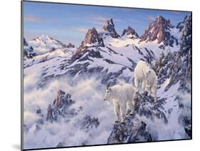 Among the Clouds - Mtn. Goat-Jeff Tift-Mounted Giclee Print