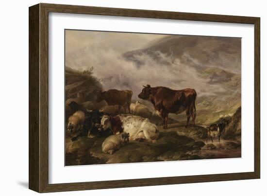 Among the Cumberland Mountains - Mist Clearing Off-Thomas Sidney Cooper-Framed Giclee Print