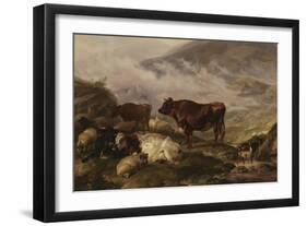 Among the Cumberland Mountains - Mist Clearing Off-Thomas Sidney Cooper-Framed Giclee Print