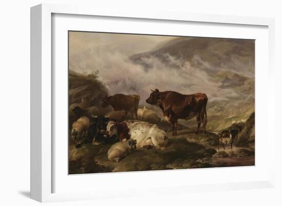 Among the Cumberland Mountains - Mist Clearing Off-Thomas Sidney Cooper-Framed Giclee Print