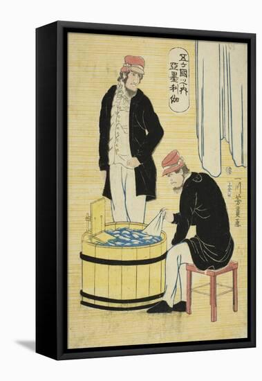 Among the Five Nations: Americans (Gokakoku No Uchi, Amerikajin), 1861-Utagawa Yoshikazu-Framed Stretched Canvas