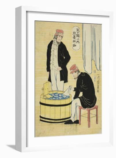 Among the Five Nations: Americans (Gokakoku No Uchi, Amerikajin), 1861-Utagawa Yoshikazu-Framed Giclee Print