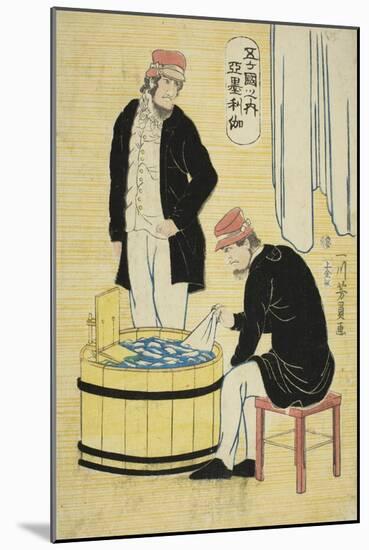 Among the Five Nations: Americans (Gokakoku No Uchi, Amerikajin), 1861-Utagawa Yoshikazu-Mounted Giclee Print