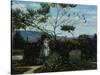 Among the Flowers in the Garden-Silvestro Lega-Stretched Canvas