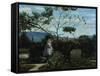 Among the Flowers in the Garden-Silvestro Lega-Framed Stretched Canvas