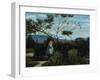 Among the Flowers in the Garden-Silvestro Lega-Framed Giclee Print