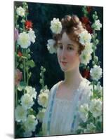 Among the Hollyhocks, 1904-Charles Courtney Curran-Mounted Giclee Print