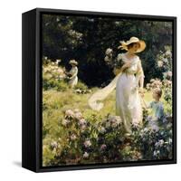 Among the Laurel Blossoms, 1914-Charles Courtney Curran-Framed Stretched Canvas