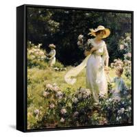 Among the Laurel Blossoms, 1914-Charles Courtney Curran-Framed Stretched Canvas