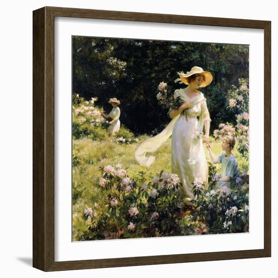 Among the Laurel Blossoms, 1914-Charles Courtney Curran-Framed Giclee Print