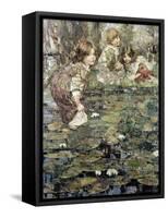 Among the Lilies, 1905-Edward Atkinson Hornel-Framed Stretched Canvas
